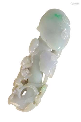 FINE CARVED JADEITE RUYI SCEPTRE