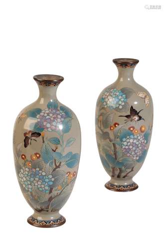 PAIR OF JAPANESE CLOISONNE VASES