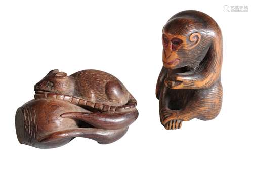 JAPANESE WOOD NETSUKE, KYOTO SCHOOL