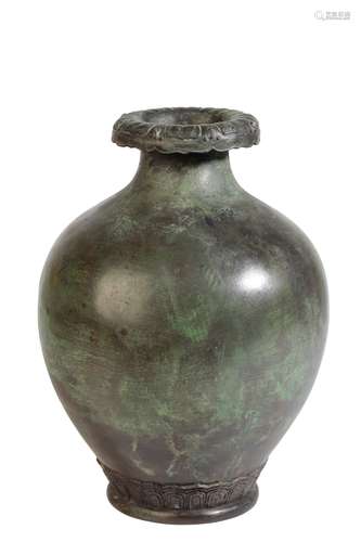 BRONZE BALUSTER VASE