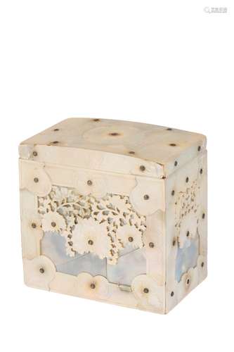 MOTHER OF PEARL EXPORT TEA CADDY