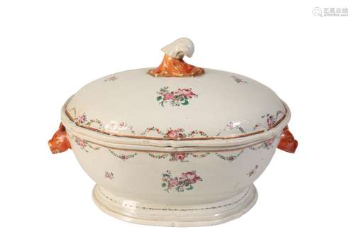 EXPORT FAMILLE ROSE TUREEN AND COVER