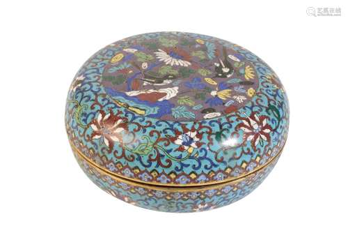 CLOISONNE CIRCULAR BOX AND COVER