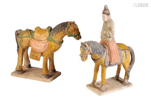 SANCAI-GLAZE POTTERY HORSE