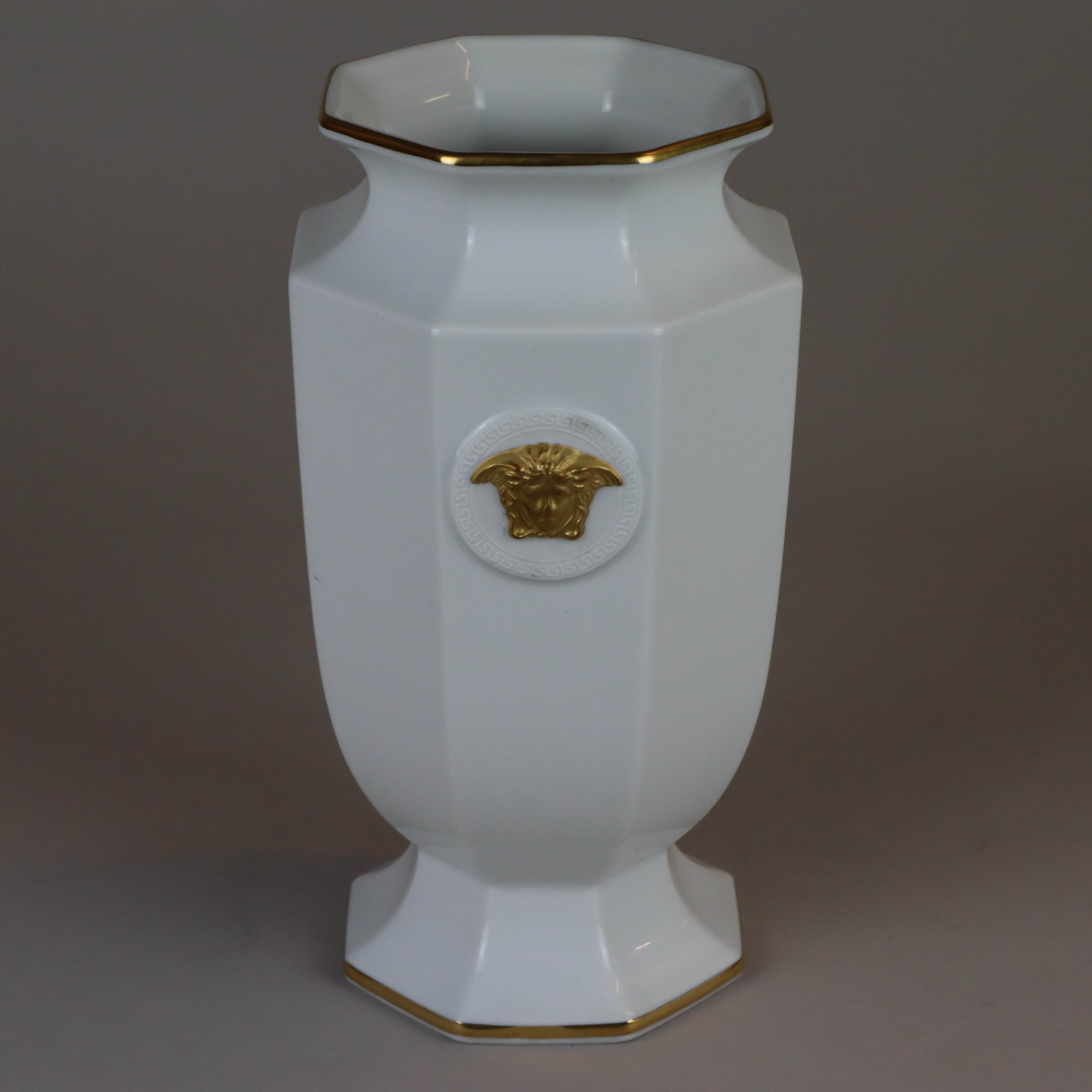 versace vase weiß gold