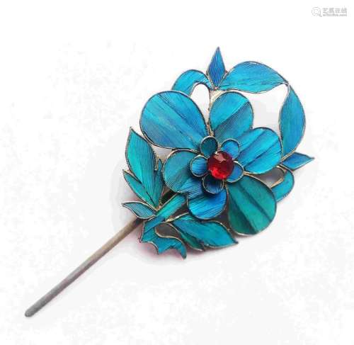 QING DYNASTY SILVER STERLING HAIR PIN