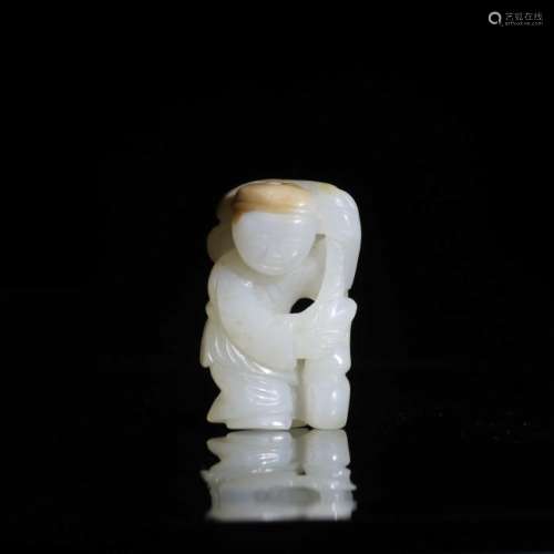 WHITE JADE CARVING HUMAN FORM
