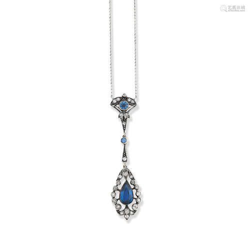 A sapphire and diamond necklace