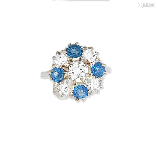 A sapphire and diamond cluster ring