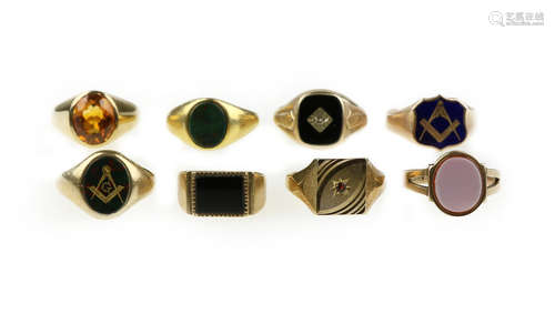 A collection of signet rings