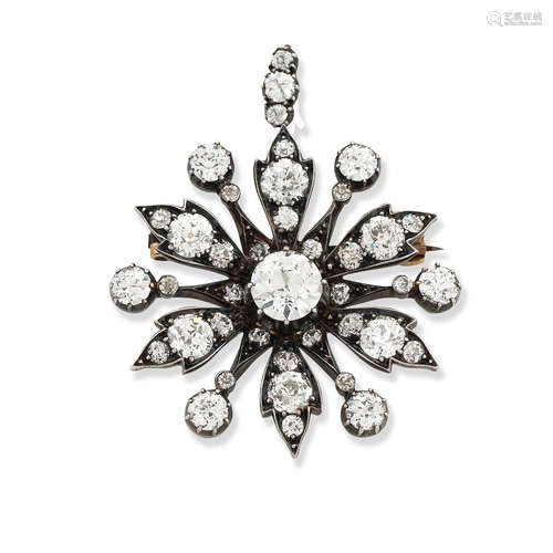 A diamond brooch/pendant