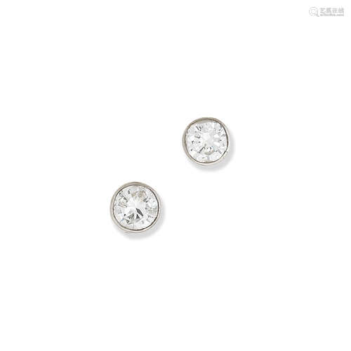 A pair of diamond studs