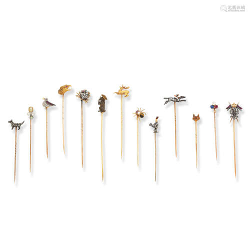 A collection of stickpins