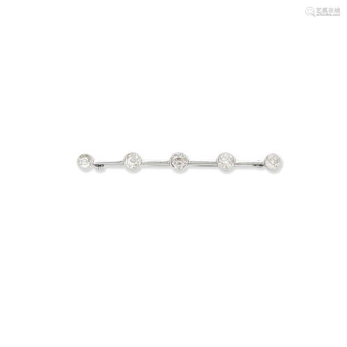 A diamond bar brooch