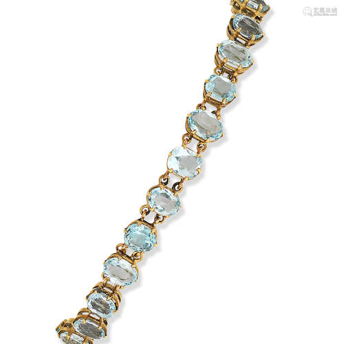 An aquamarine bracelet