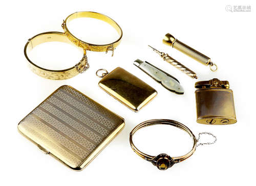 A collection of bangles and accessories