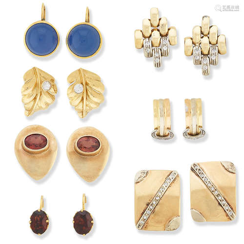 A collection of earrings