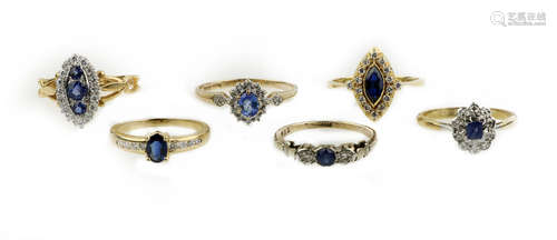 A collection of gem-set and diamond rings