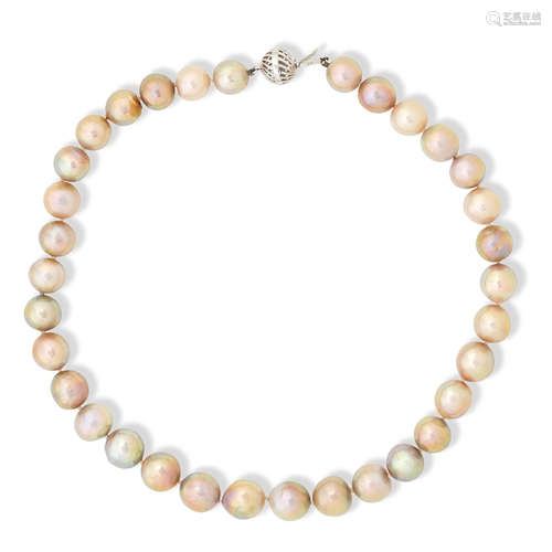 A cultured pearl necklace