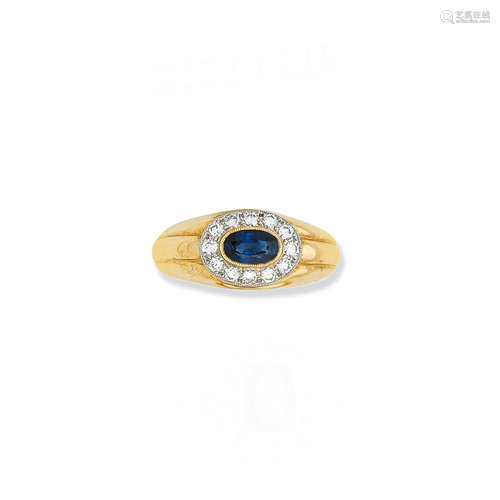 A sapphire and diamond ring