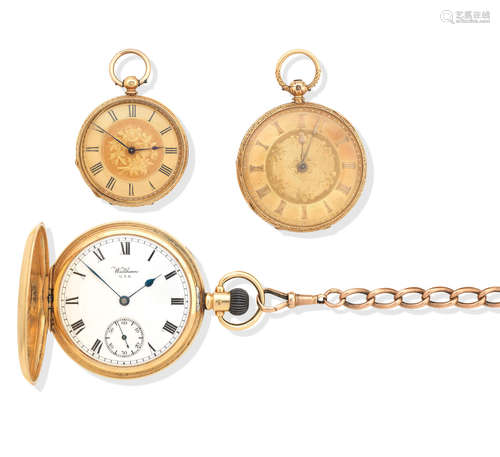 Waltham, Mass, Sheffield 1910  A 18ct gold hunter pocket watch