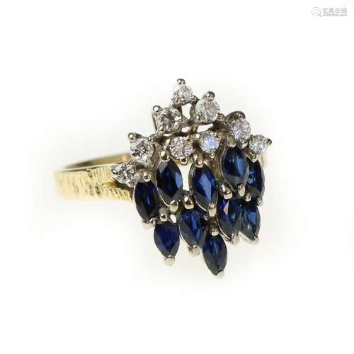 A sapphire and diamond ring