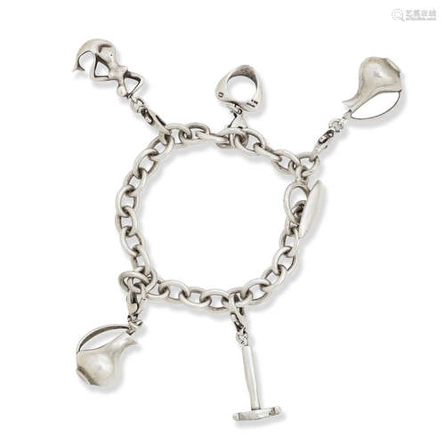 A silver charm bracelet, Georg Jensen