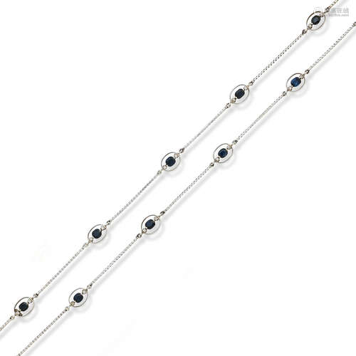 A sapphire and diamond long chain