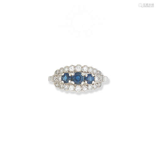 A sapphire and diamond ring