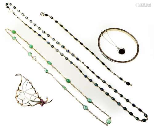 A collection of gem-set jewellery