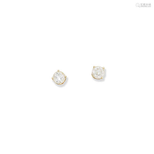 A pair of diamond earrings