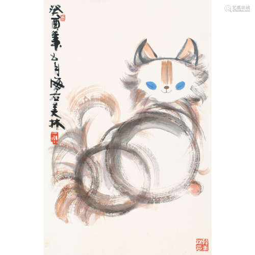韩美林  猫