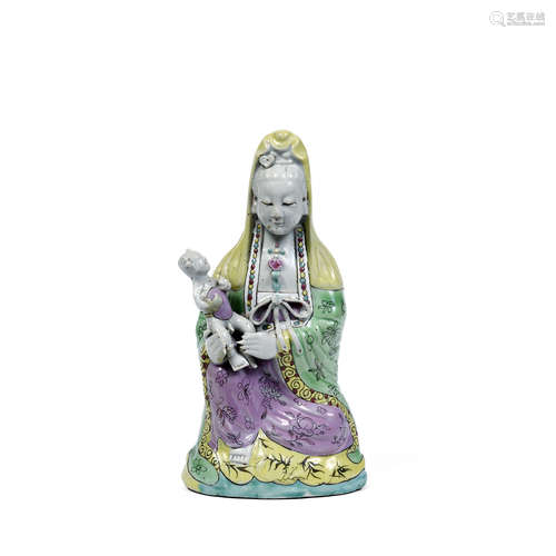 STATUETTE DE GUANYN À L'ENFANT