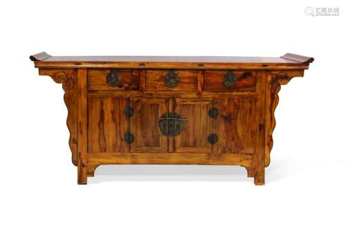 A CHINESE HUANGHUALI SIDE CABINET.