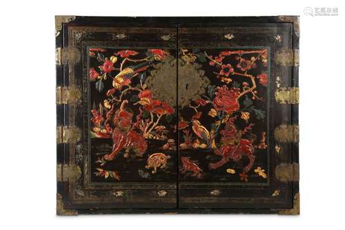 A CHINESE POLYCHROME AND GILT-LACQUER 'MYTHICAL BEASTS'