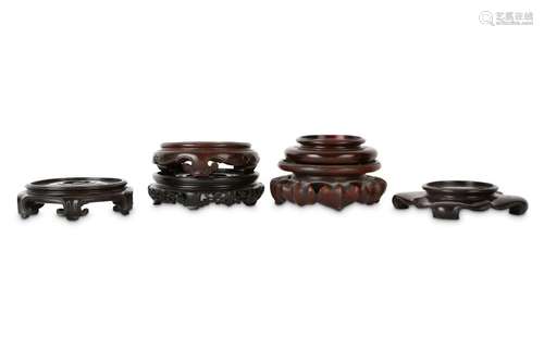 SIX CHINESE WOOD STANDS.