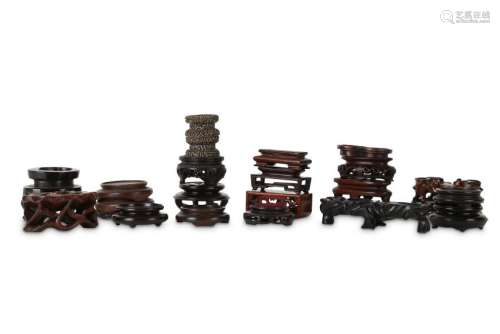 A COLLECTION OF SMALL CHINESE HONGMU AND OTHER HARDWOOD