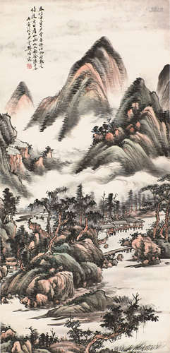 梵浩霖(1885-1962) 山居图 设色纸本 立轴