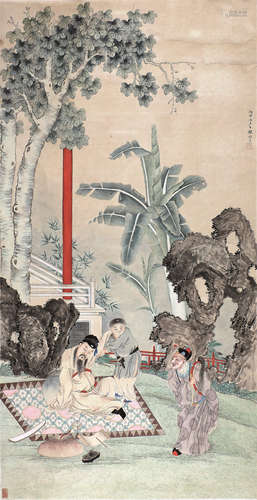 程芥子(1910-1987) 醉花荫 设色纸本 镜片