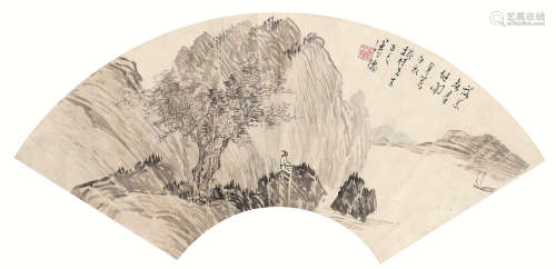 溥 儒(1896-1963) 松荫高士 设色纸本 镜框