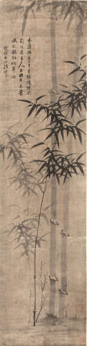 诸 昇(1618-?) 墨竹图 水墨绢本 立轴