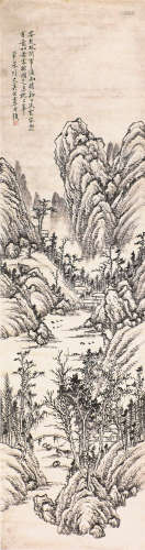 奚 冈(1746-1803) 溪山雨晴 设色纸本 立轴