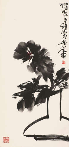 许麟庐(1916-2011) 瓶花 设色纸本 立轴