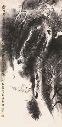 方增先(b.1931) 野水参差 设色纸本 立轴