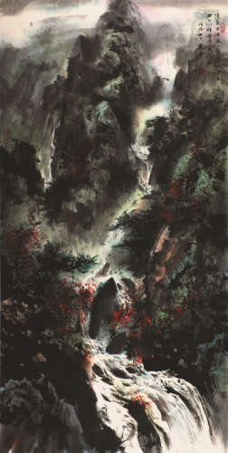 冯骥才(b.1942) 清泉出深谷 设色纸本 镜片