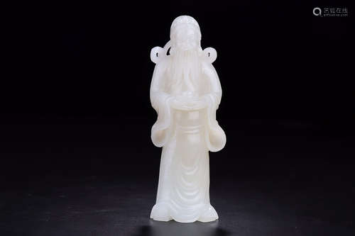 A HETIAN JADE FORTUNE GOD ORNAMENT