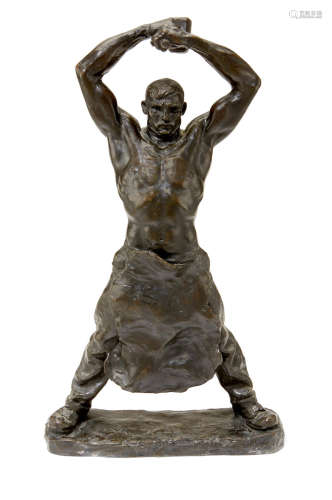 Max Kalish (1891-1945), Iron Forger, 17 3/4in high Iron Forger (Modeled in 1926.)