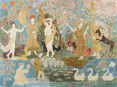 Charles E. Prendergast (1863-1948) Fantasy 23 x 31in (Executed circa 1916-18.)