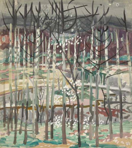 Charles Burchfield (1893-1967) Untitled (Trees) sheet, 21 x 18 1/8in; overall, 23 5/8 x 20 1/2in (Executed in 1917.)