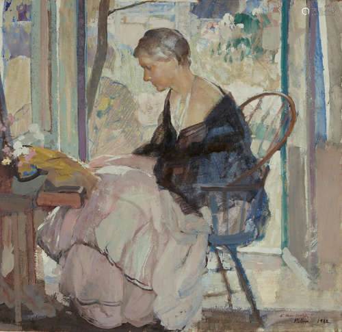 Richard Edward Miller (1875-1943) Charlotte Nichols Greene 34 x 36in (Painted in 1932.)